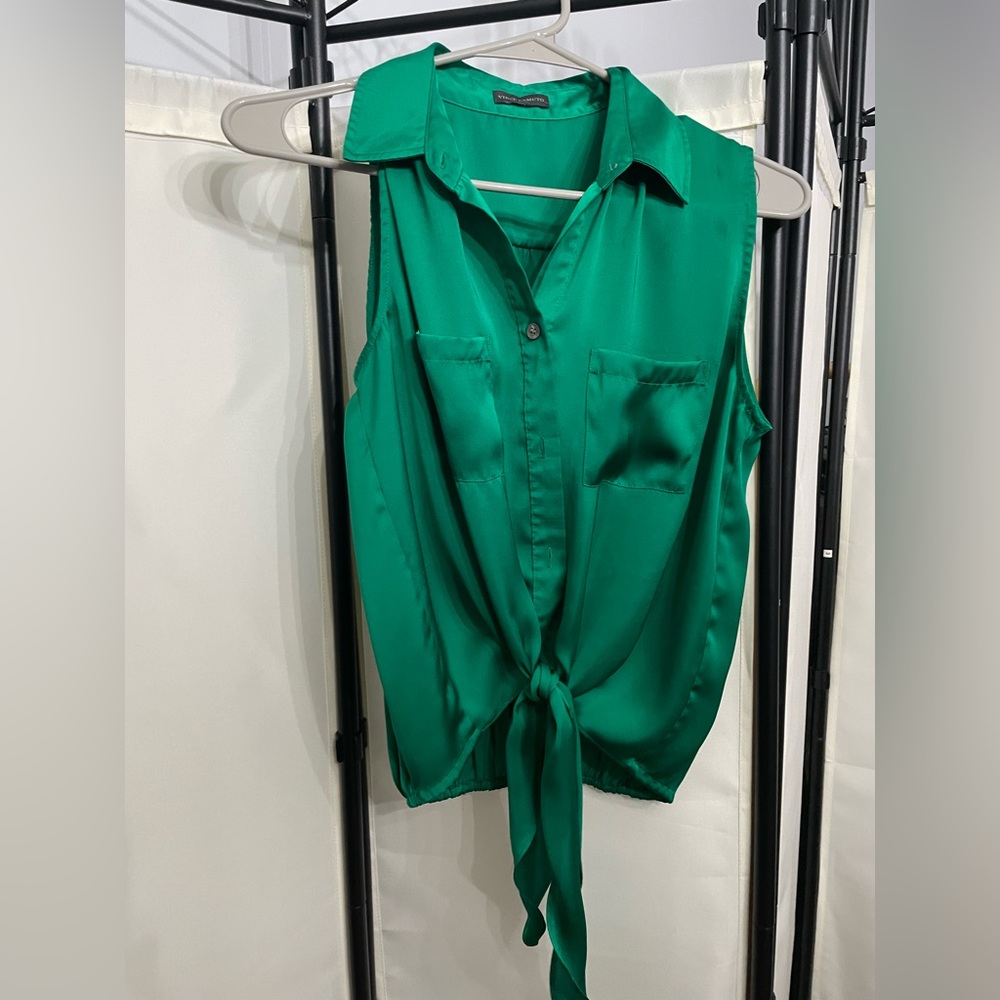 Satin Top with tie at waist feature